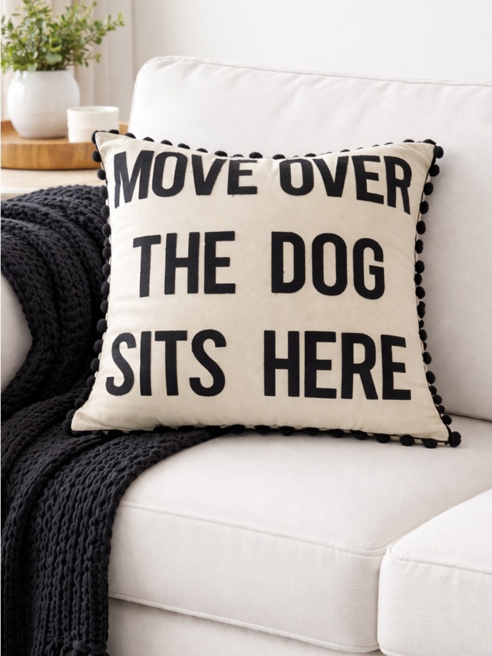 Glory Haus 19” x 19 Patch “move over the dog sits here” Buffalo Check